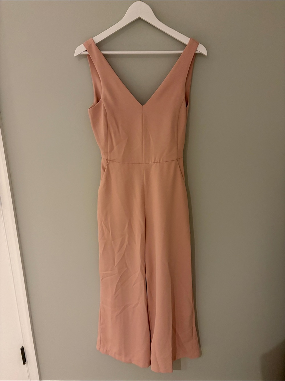 Shinestar Dusty Rose V-Neck Wide-Leg Sleeveless Jumpsuit